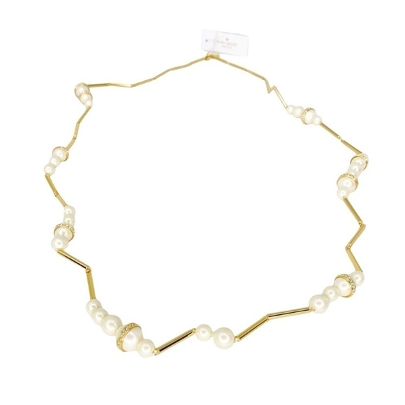 Kate Spade Necklace “Purely Pearly”Pearl Gold Pavé 40” Long Pearlcore New $148 - Picture 7 of 7